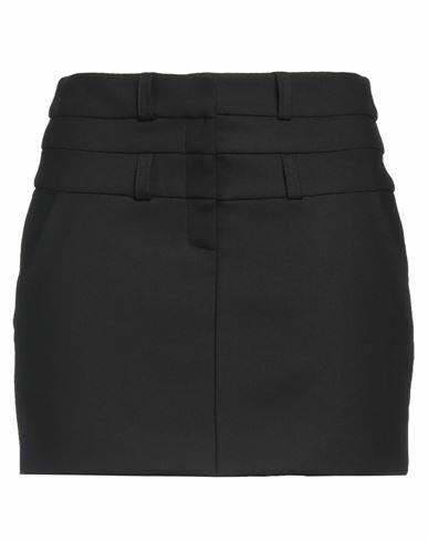 David Koma Woman Mini skirt Black Wool, Elastane Cover