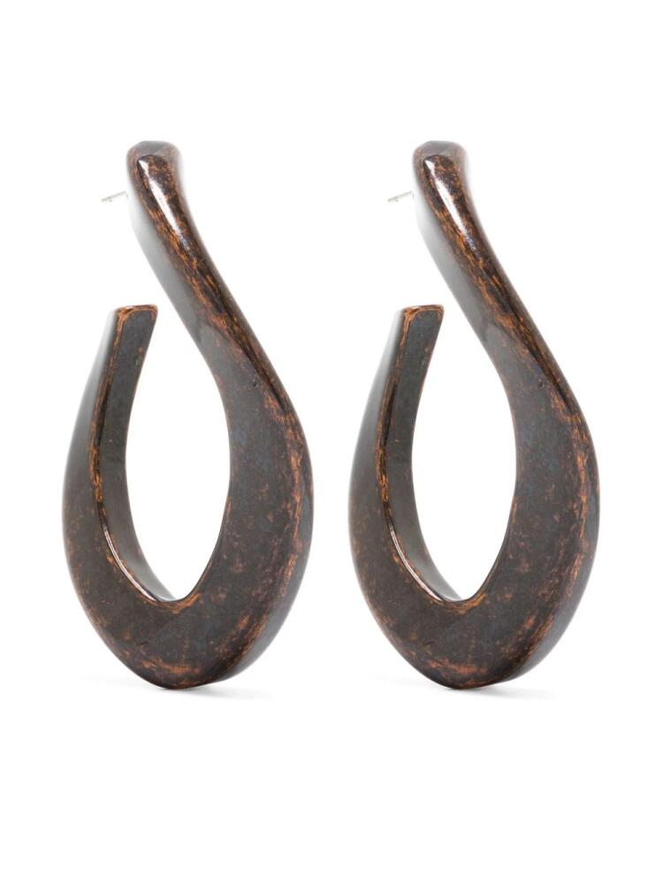 Alberta Ferretti sculpted-hoop earrings - Brown Cover