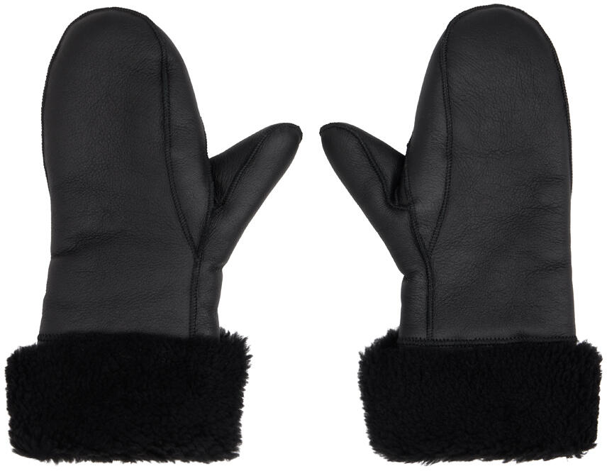 Yves Salomon Black Curly Mittens Cover