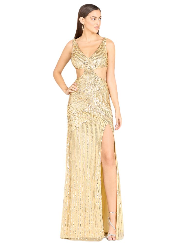 LARA New York Candy Beaded Prom Gown in Gold Cover