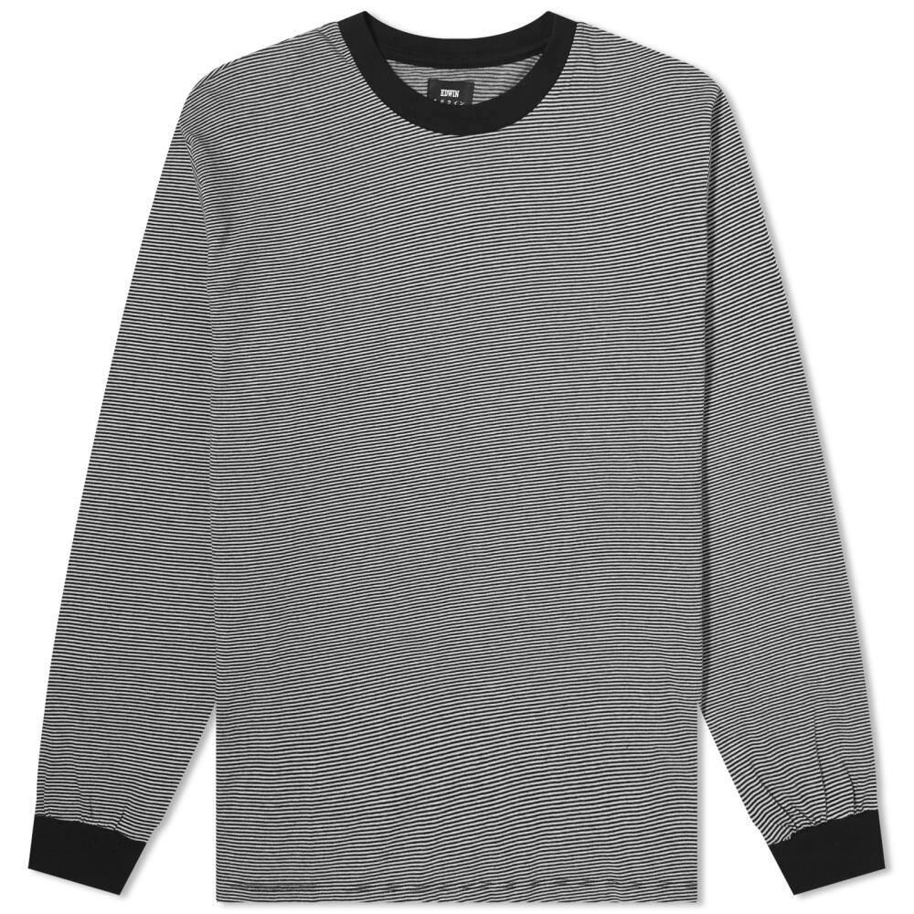 Edwin Men's Long Sleeve Adam T-Shirt in Black/White Cover