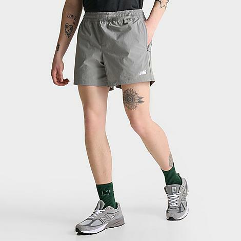 New Balance Men's Athletics 5" Woven Shorts in Grey/Slate Grey Cover