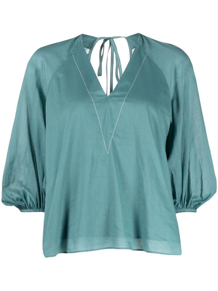 Paul Smith V-neck cotton blouse - Green Cover