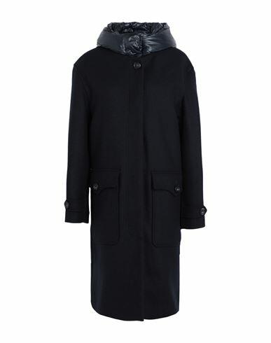 Woolrich Double Wool 2in1 Parka / Woman Coat Navy blue Wool, Acrylic, Polyester, Polyamide Cover