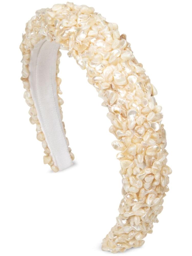 Jennifer Behr Delmar pearl-embellished headband - Neutrals Cover