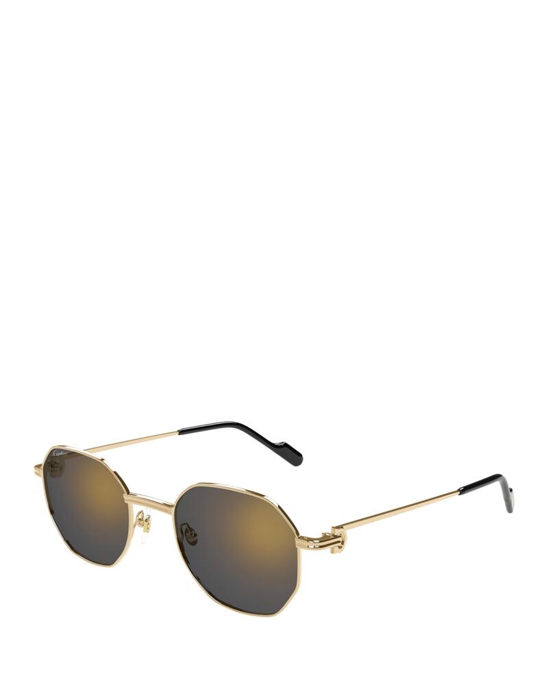 Cartier Premiere De Cartier 24 Carat Gold Plated Metal Round Sunglasses, 50mm Cover