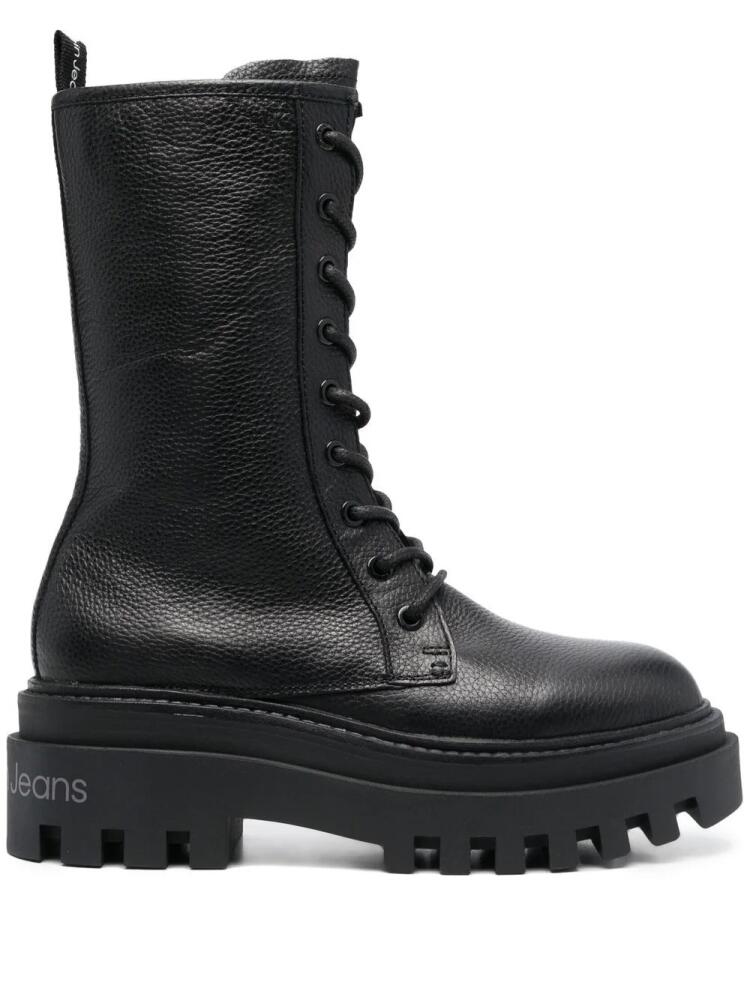 Calvin Klein flatform lace-up boots - Black Cover