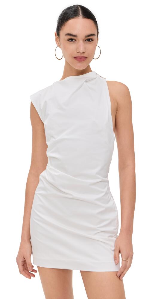 St. Agni Asymmetric Tuck Mini Dress White Cover