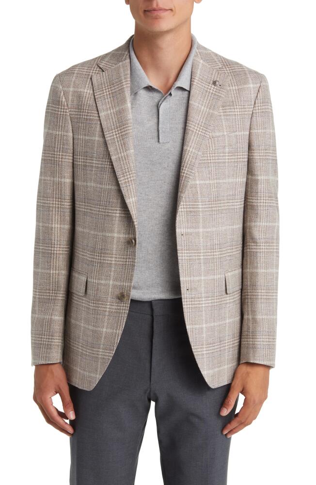 Jack Victor Midland Soft Constructed Plaid Wool Blend Sport Coat in Tan Cover