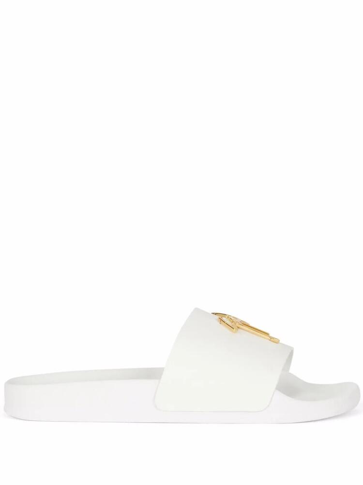 Giuseppe Zanotti Brett logo-plaque sliders - White Cover