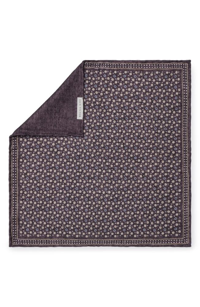 Jack Victor Dollard Reversible Silk Pocket Square in Purple Cover