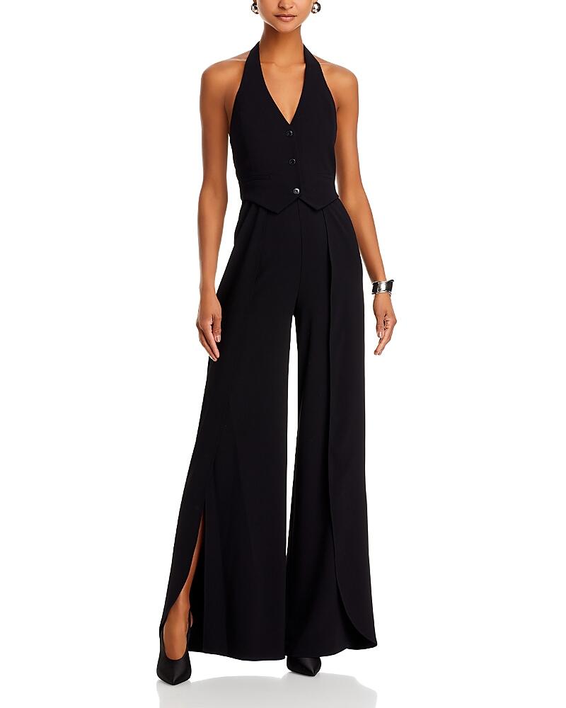 Alice and Olivia Robin Wide Leg Halter Jumpsuit Cover