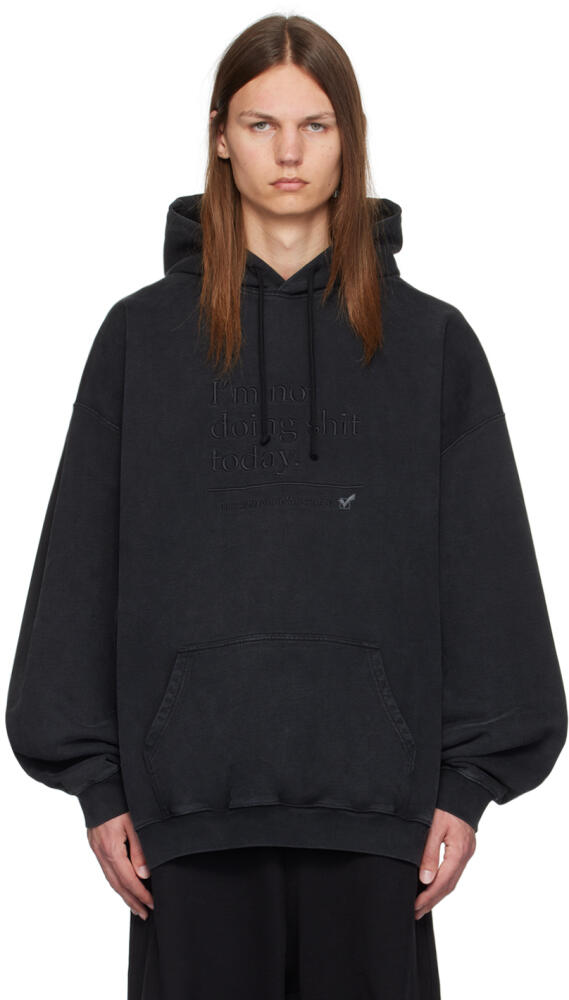 VETEMENTS Black 'I'm Not Doing Shit Today' Hoodie Cover