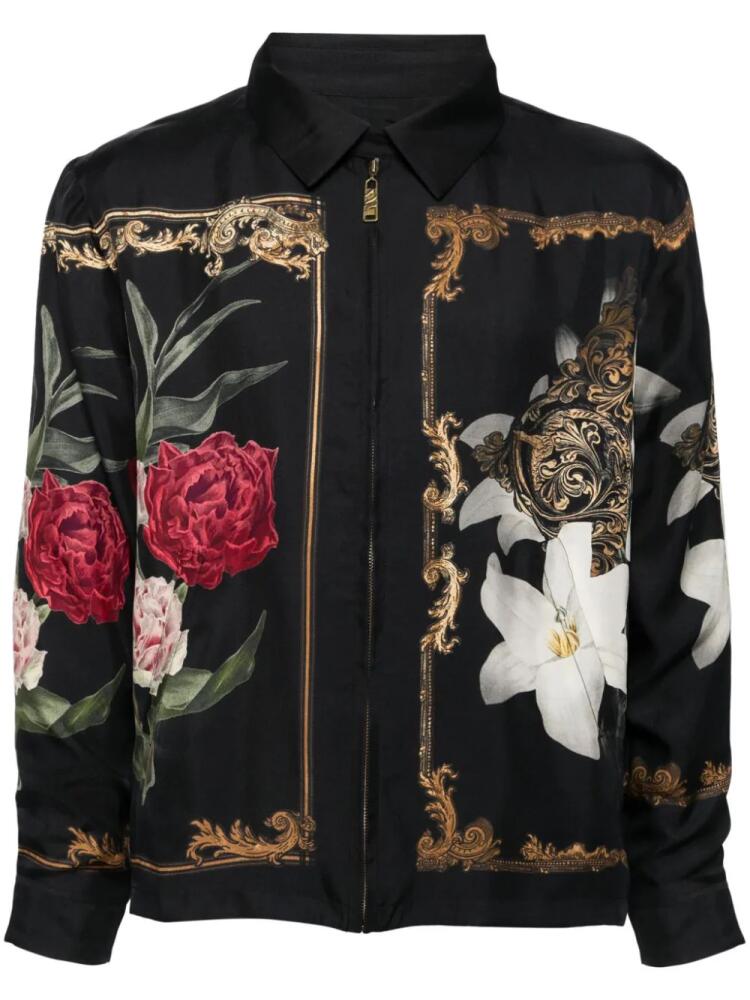 Camilla Magic in the Manuscripts-print silk jacket - Black Cover