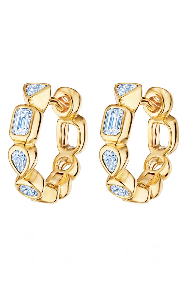 Kwiat Diamond Bezel Huggie Hoop Earrings in Yellow Gold Cover