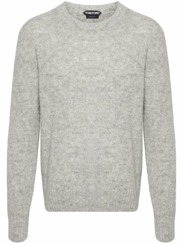 TOM FORD brushed crew-neck jumper - Grey Cover