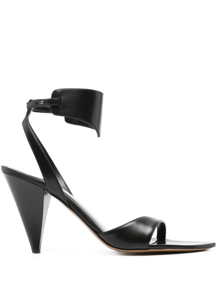 ISABEL MARANT Junia 90mm leather sandals - Black Cover