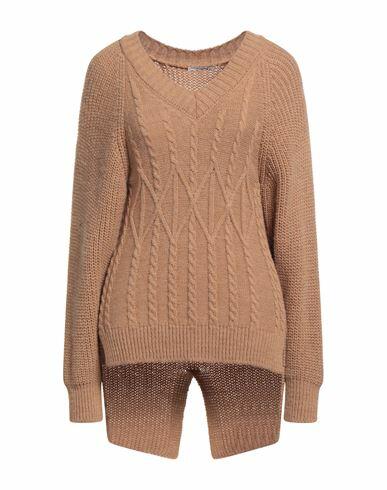 Biancoghiaccio Woman Sweater Camel Acrylic, Wool, Viscose, Alpaca wool Cover