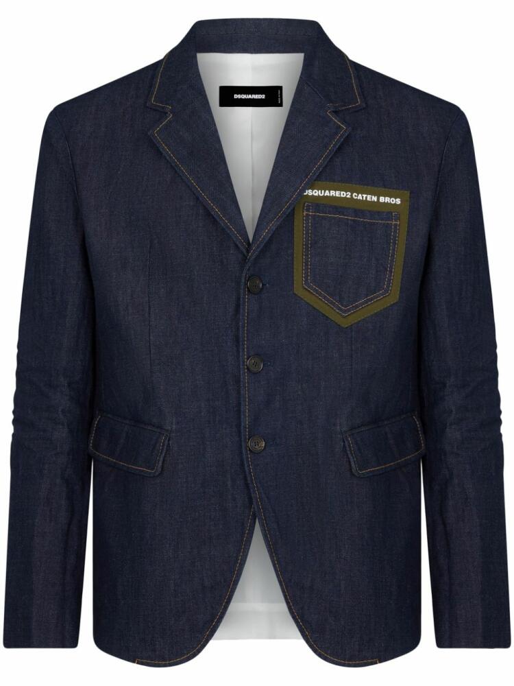 DSQUARED2 single-breasted denim blazer - Blue Cover