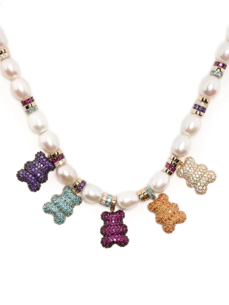 APM Monaco bear-motif pearl necklace - White Cover