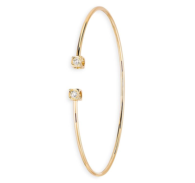 Dinh Van 18K Yellow Gold Le Cube Diamant Diamond Cuff Bracelet Cover