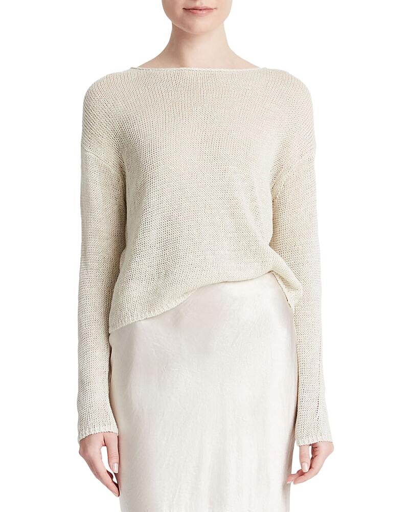 Vince Boat Neck Linen Sweater Cover