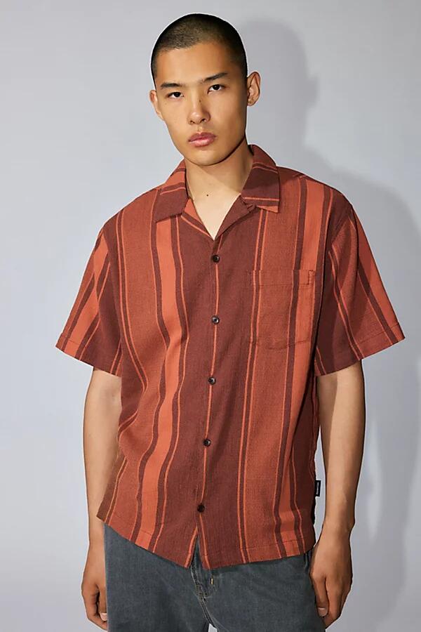 Standard Cloth Liam Stripe Crinkle Shirt Top in Rust Cover