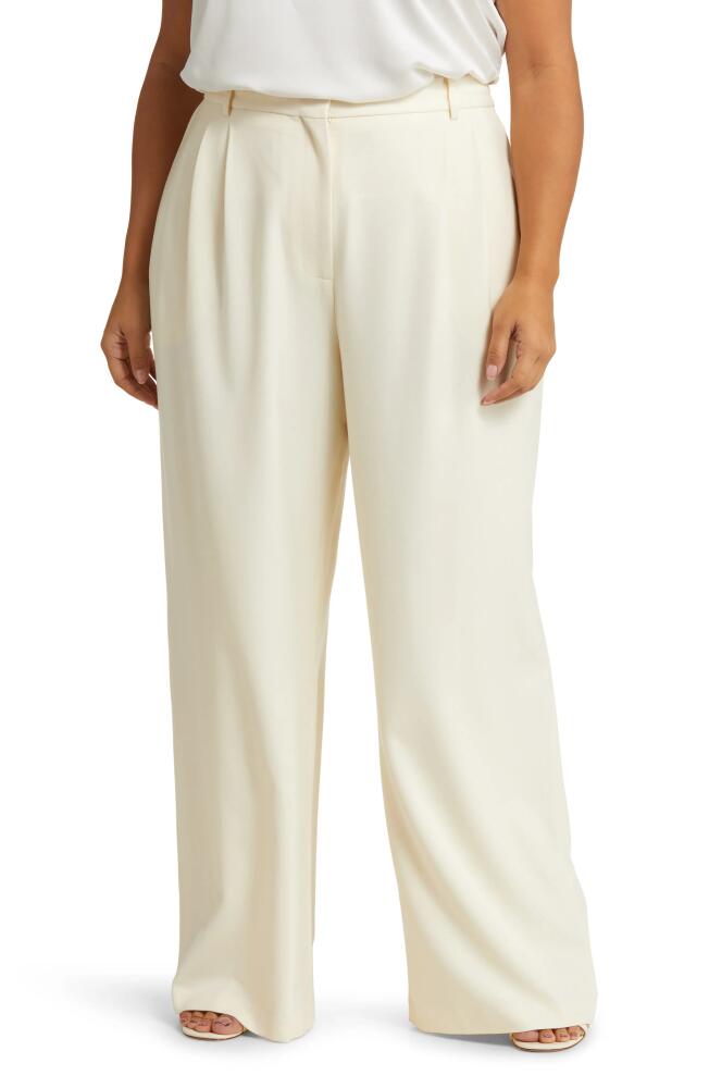 Nordstrom Pleat Front Wide Leg Pants in Ivory Birch Cover