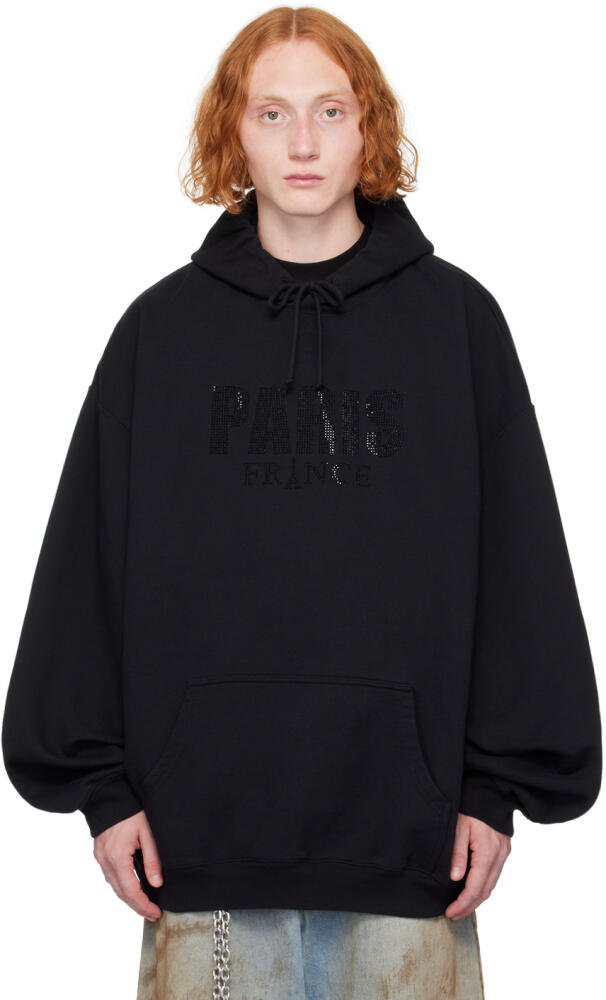 VETEMENTS Black Crystal 'Paris' Hoodie Cover