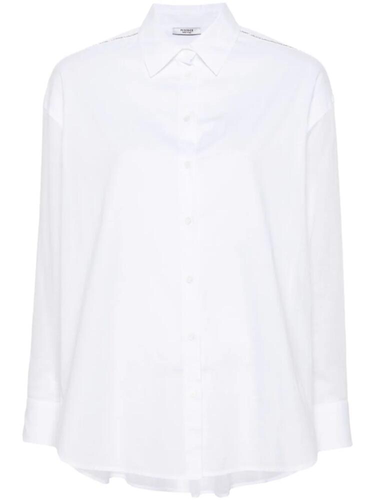 Peserico rhinestone-embellished cotton shirt - White Cover