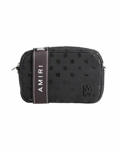 Amiri Man Cross-body bag Black Cotton, Cow leather Cover