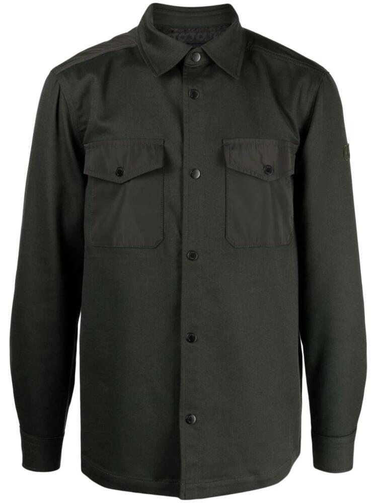 Alpha Tauri long-sleeve press-stud shirt jacket - Green Cover