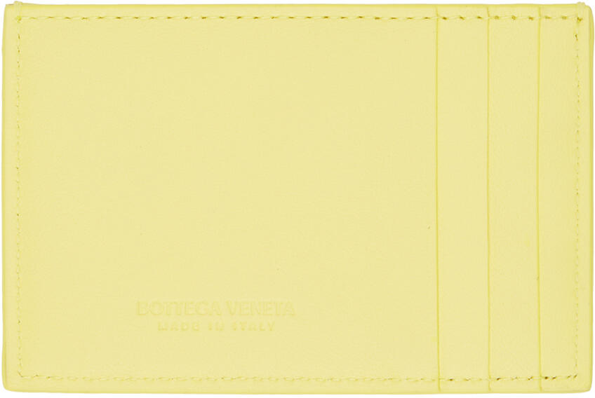 Bottega Veneta Yellow Intreccio Card Holder Cover