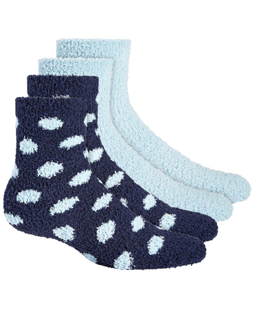 Charter Club Women's 2-Pk. Holiday Fuzzy Butter Socks, Created for Macy's - Dots Navy Sail Cover