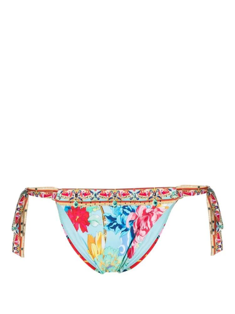 Camilla floral-print bikini bottoms - Green Cover