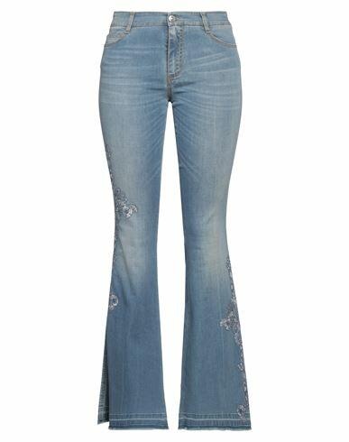 Ermanno Scervino Woman Jeans Blue Cotton, Elastomultiester, Elastane Cover