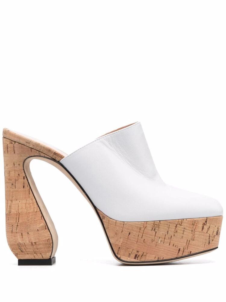 Si Rossi cork platform mules - White Cover