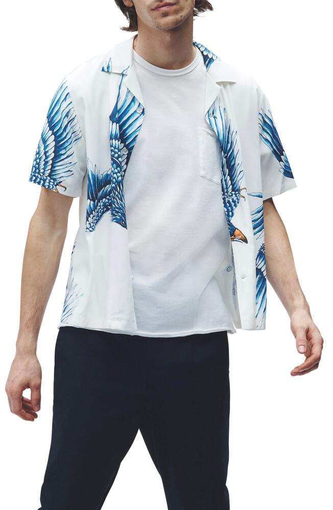 rag & bone Avery Print Camp Shirt in Ecru Eagle Cover