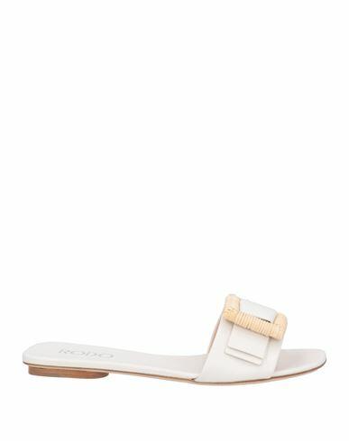 Rodo Woman Sandals White Leather Cover