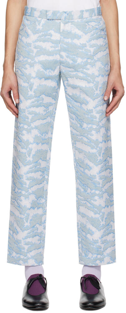 Anna Sui SSENSE Exclusive Blue & White Trousers Cover