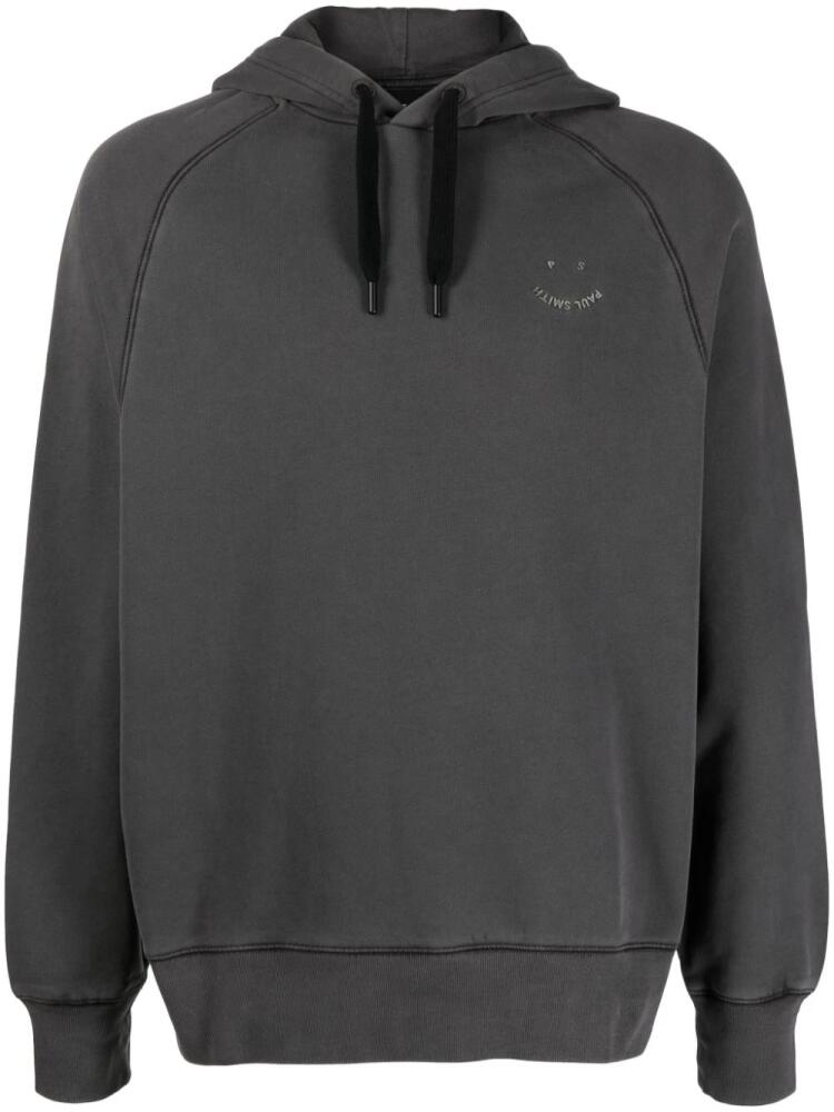 PS Paul Smith logo-embroidered organic cotton hoodie - Grey Cover