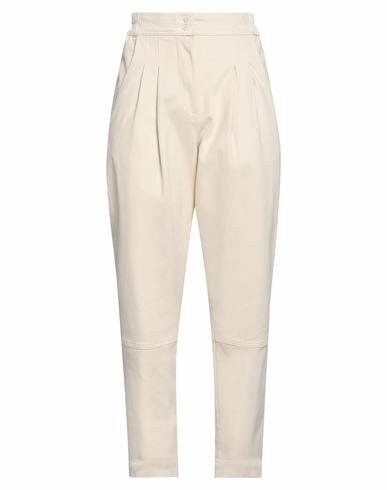 Gentryportofino Woman Pants Beige Cotton, Elastane Cover