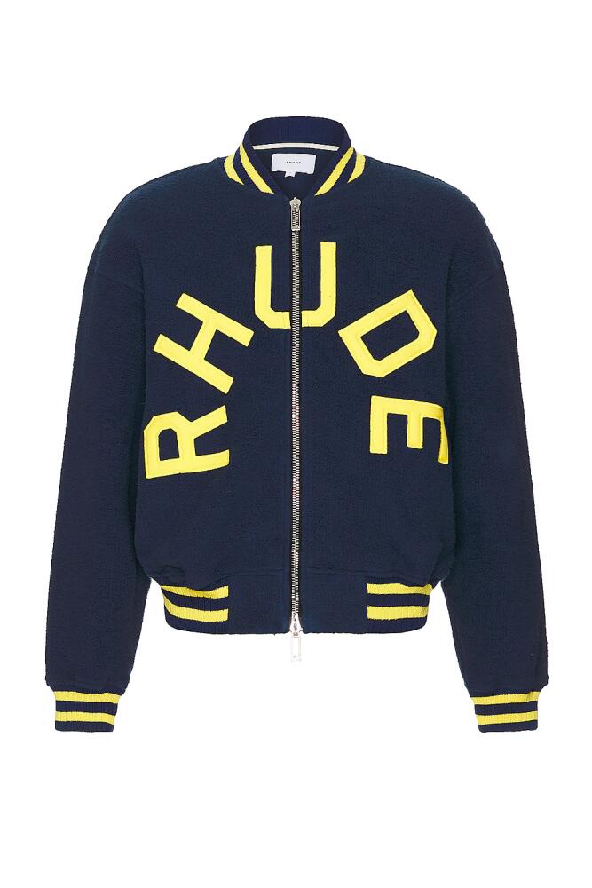 Rhude Oversized Logo Terry Varsity in Blue Cover