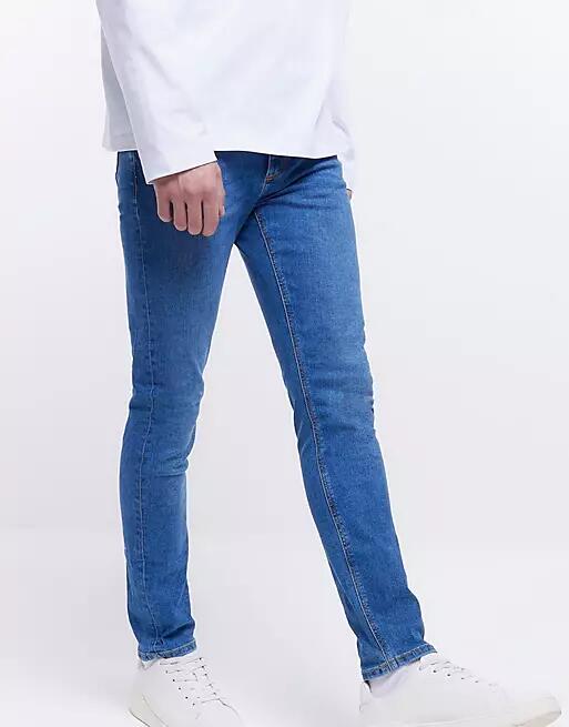 River Island skinny jeans in mid blue Cover