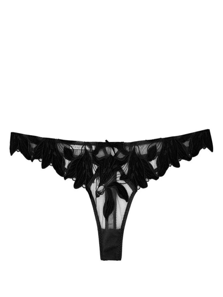 Fleur Du Mal Lily Embroidery thong - Black Cover