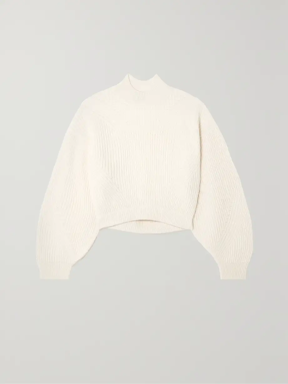 Le Kasha - Merida Open-back Ribbed Cashmere Sweater - White Cover