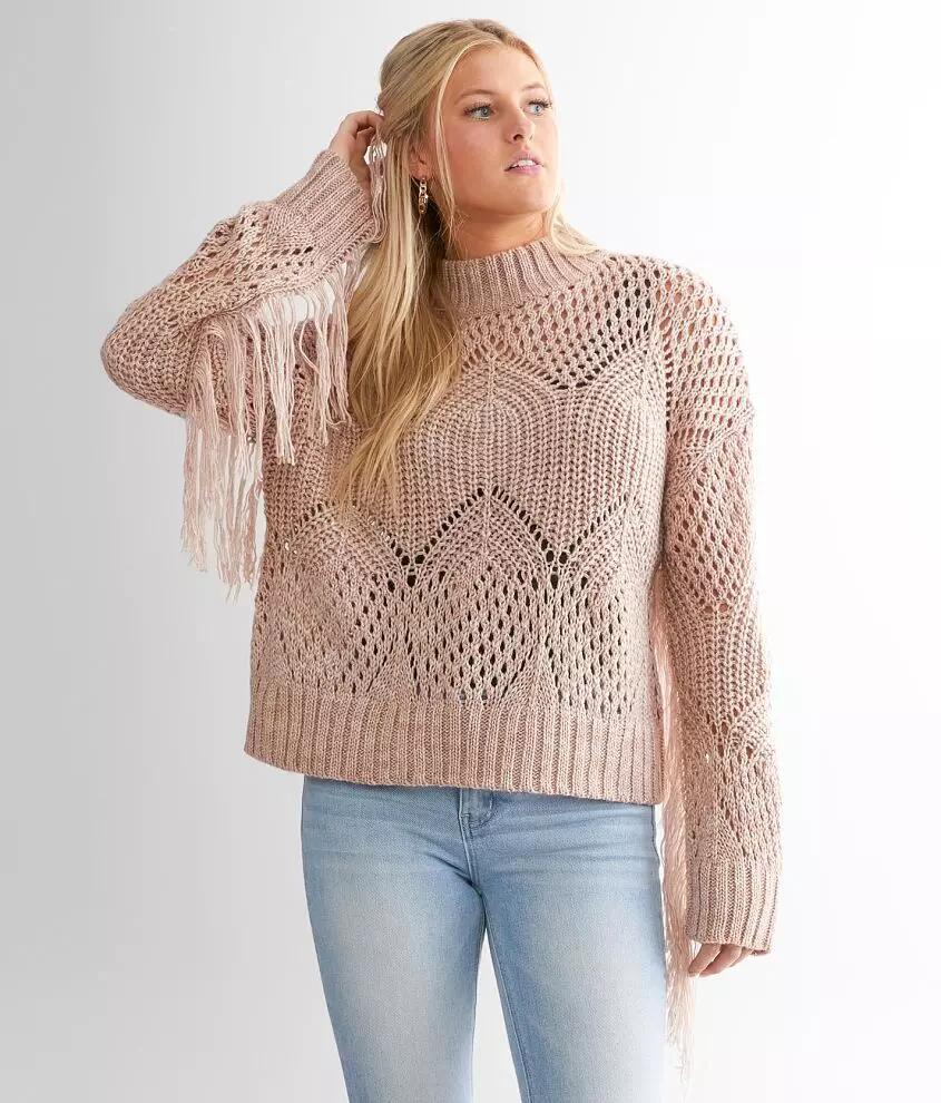 Daytrip Fringe Pointelle Sweater Cover