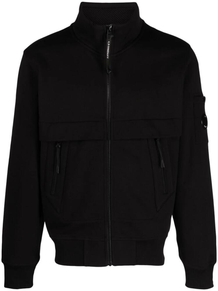 C.P. Company logo-patch zip-up sweatshirt - Black Cover