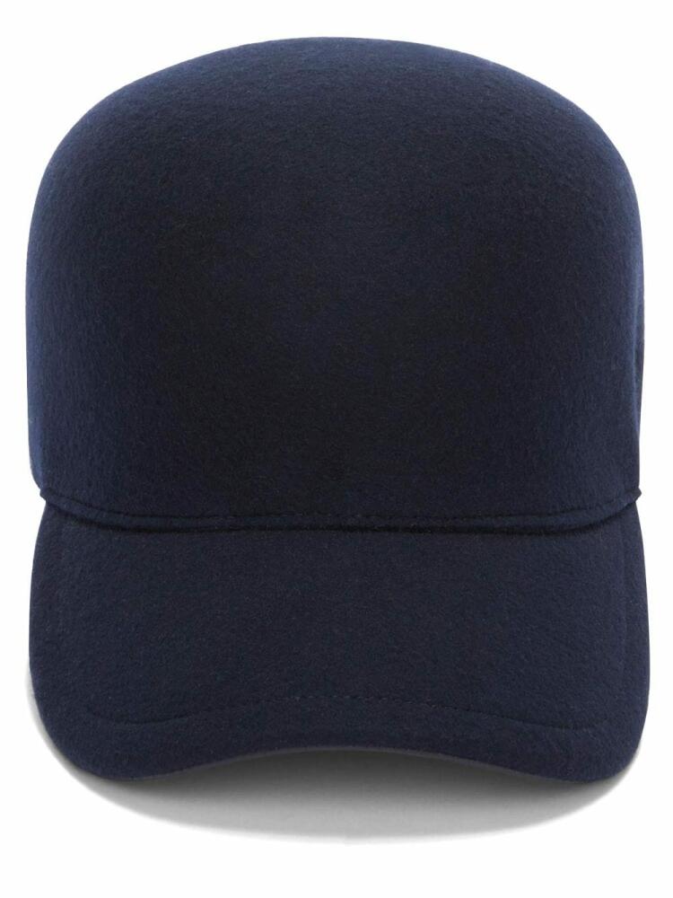 Jil Sander embroidered-logo wool felt cap - Blue Cover