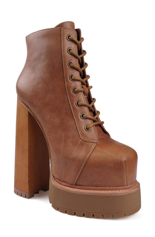 ZIGI Adelina Platform Bootie in Cognac Leather Cover